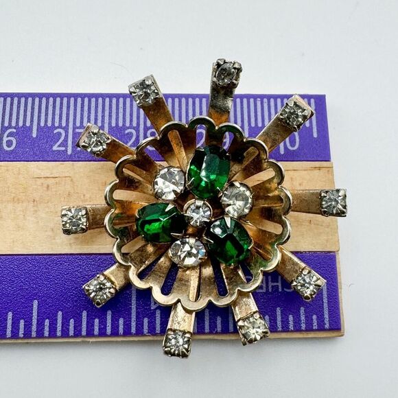 Vintage 1950s Signed Scitarelli Starburst Pendant/Brooch Mid-Century Modern Glam - Picture 7 of 7